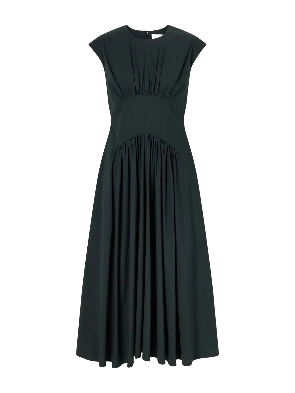 Nyssa Gathered Stretch Cotton-blend Midi Dress Nyssa Gathered Stretch Cotton-blend Midi Dress