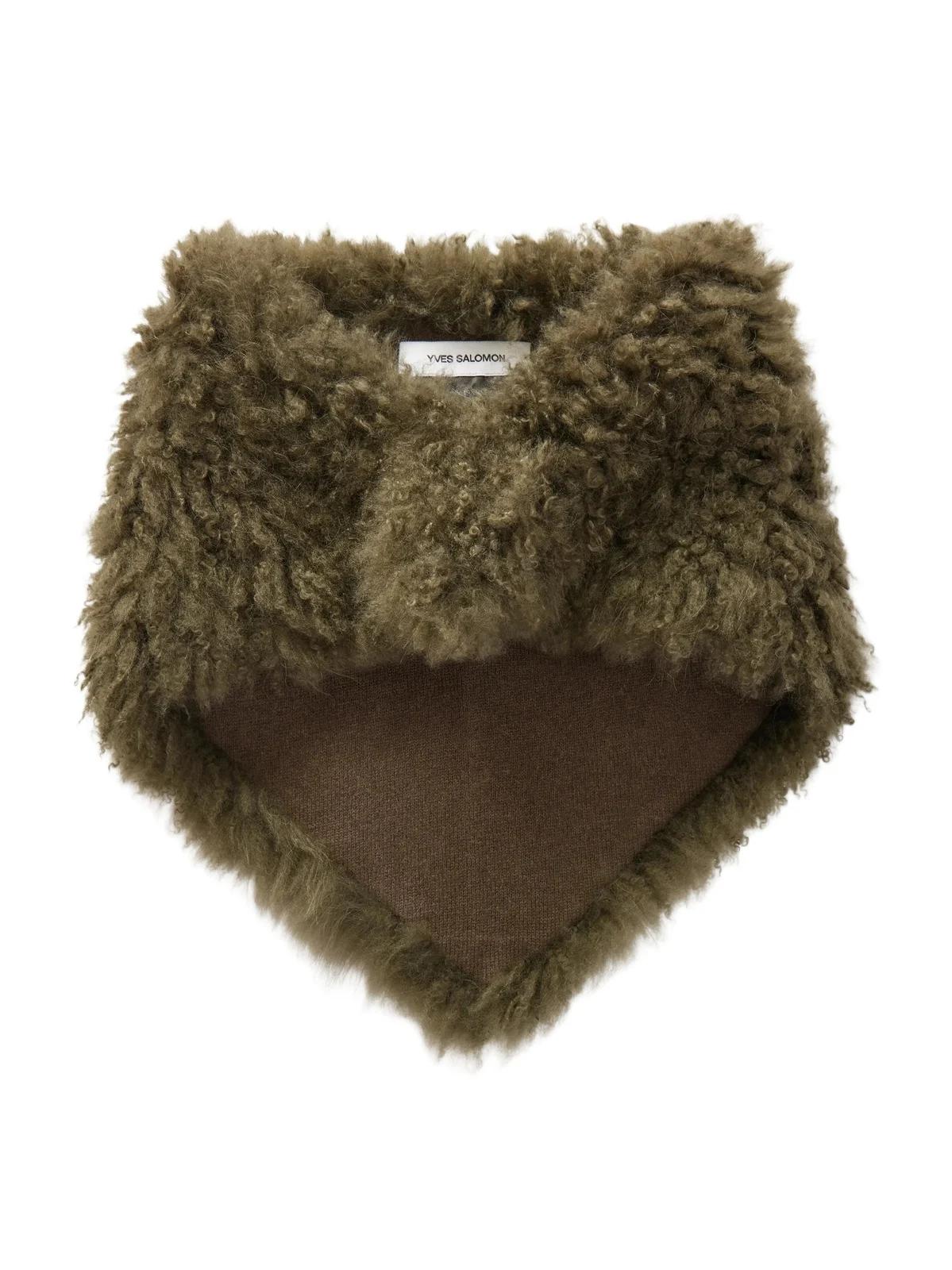 Shearling And Wool Scarf - Green