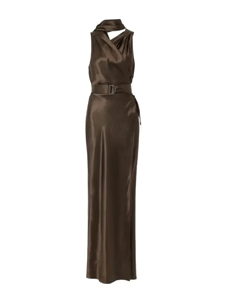 Ralph Lauren Collection Rynn Belted Silk-duchesse Halterneck Gown | Image 1 Ralph Lauren Collection Rynn Belted Silk-duchesse Halterneck Gown | Image 1