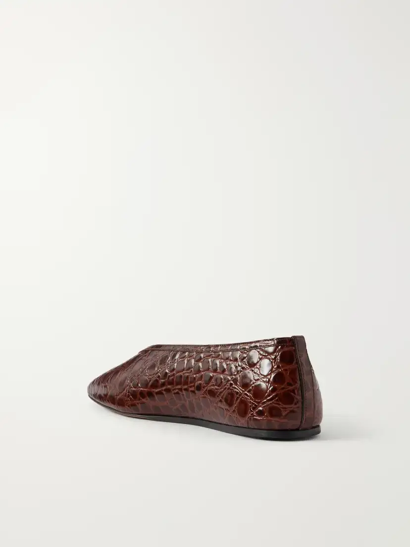 Le Monde Béryl Luna Croc-effect Leather Flats | Thumbnail 3 Le Monde Béryl Luna Croc-effect Leather Flats | Thumbnail 3