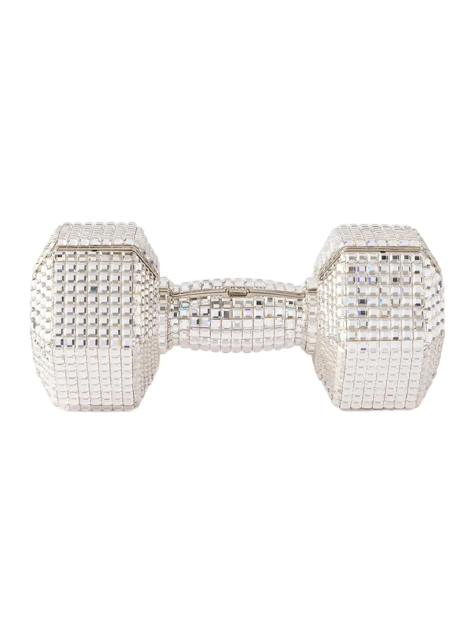 Disco Crystal-embellished Silver-tone Clutch Disco Crystal-embellished Silver-tone Clutch