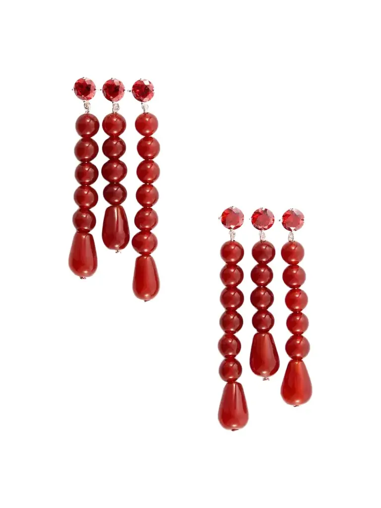Completedworks Weeping Willow Beaded Silver-plated Agate And Zirconia Earrings | Image 1 Completedworks Weeping Willow Beaded Silver-plated Agate And Zirconia Earrings | Image 1