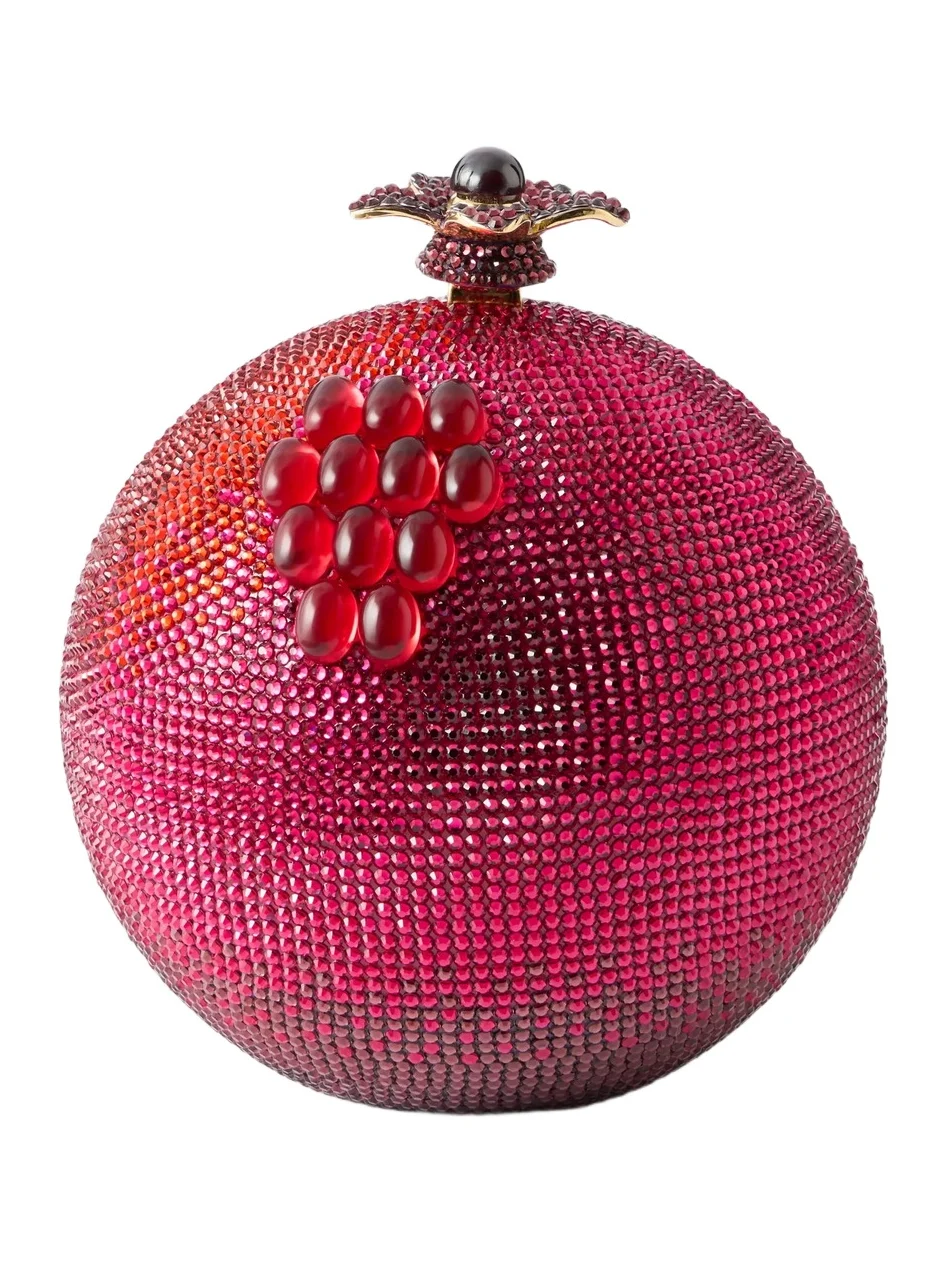 Pomegranate Crystal-embellished Gold-tone Clutch Pomegranate Crystal-embellished Gold-tone Clutch
