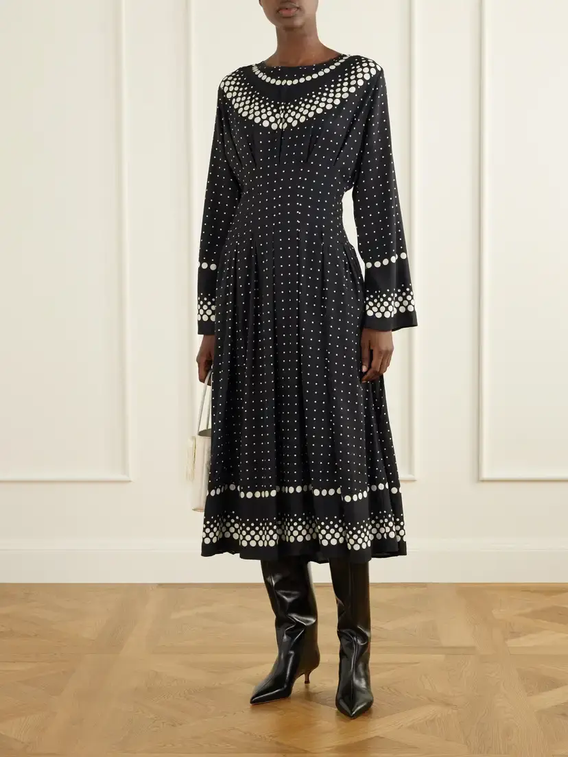 Sea Elly Polka-dot Print Crepe Midi Dress | Thumbnail 2 Sea Elly Polka-dot Print Crepe Midi Dress | Thumbnail 2