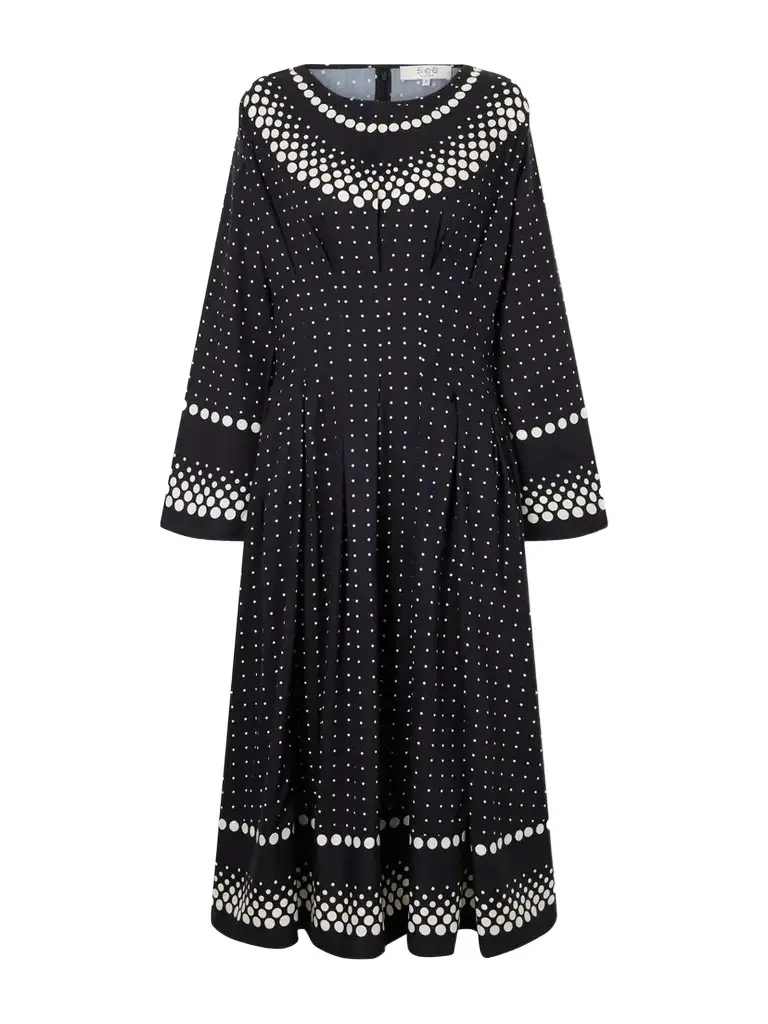 Sea Elly Polka-dot Print Crepe Midi Dress | Image 1 Sea Elly Polka-dot Print Crepe Midi Dress | Image 1