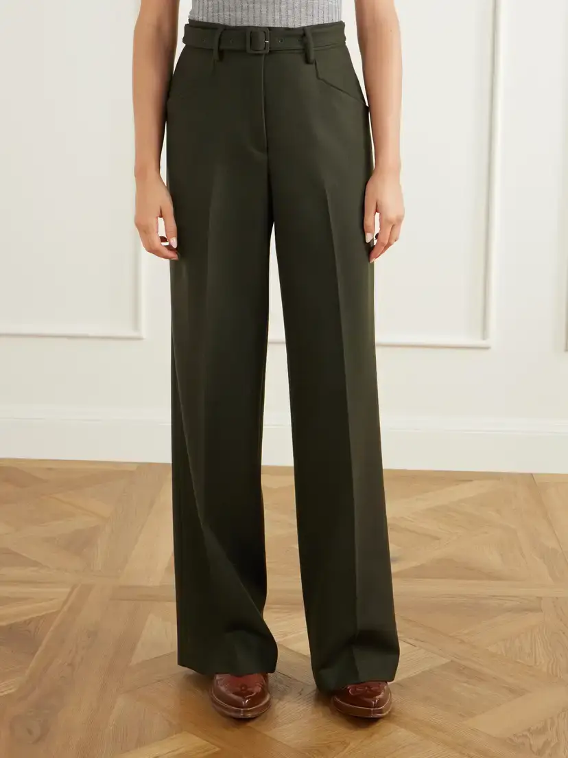 Gabriela Hearst Norman Belted Wool Straight-leg Pants | Thumbnail 3