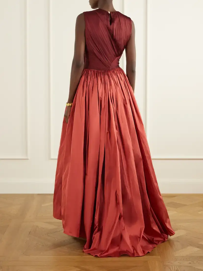 Abadia Draped Gathered Taffeta Gown | Thumbnail 3 Abadia Draped Gathered Taffeta Gown | Thumbnail 3