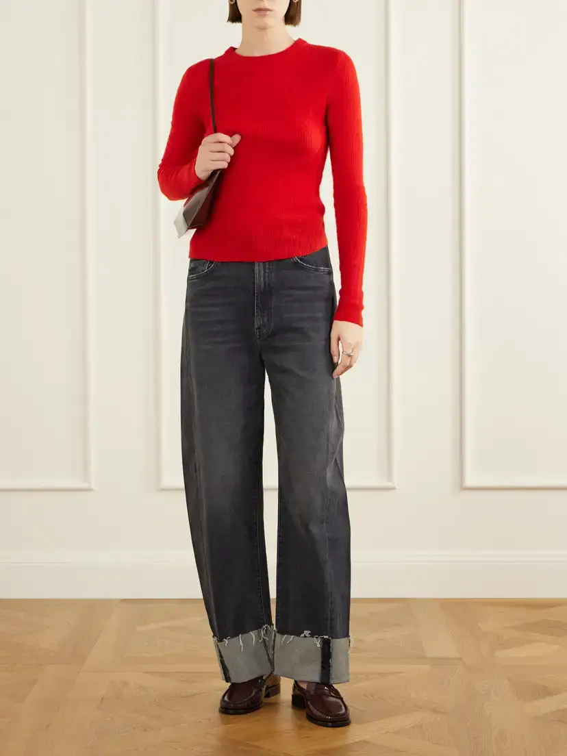 Citizens of Humanity Alessia Ribbed Wool And Cashmere-blend Sweater - Red | Thumbnail 2