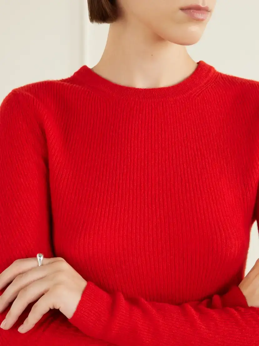 Citizens of Humanity Alessia Ribbed Wool And Cashmere-blend Sweater - Red | Thumbnail 4