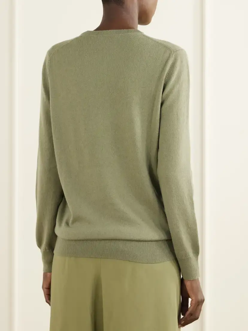 Allude Wool And Cashmere-blend Sweater - Green | Thumbnail 3 Allude Wool And Cashmere-blend Sweater - Green | Thumbnail 3