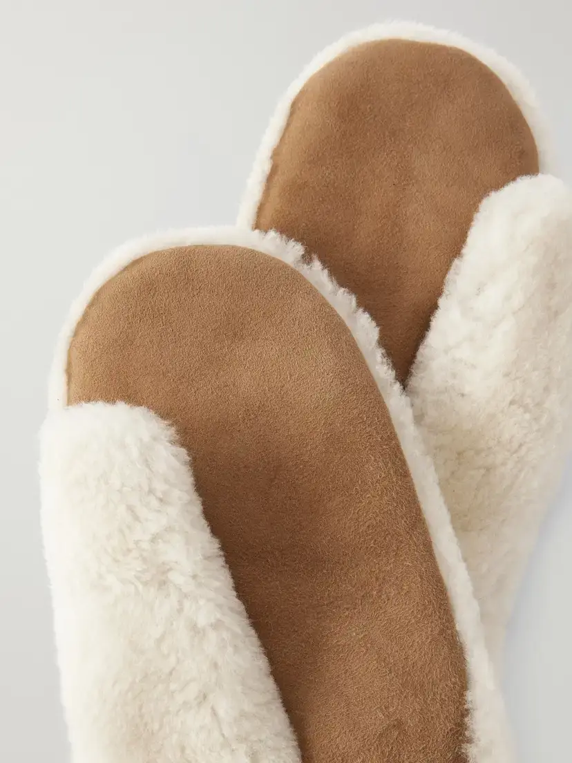 Yves Salomon Shearling-trimmed Suede Gloves | Thumbnail 2 Yves Salomon Shearling-trimmed Suede Gloves | Thumbnail 2