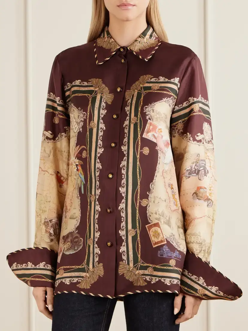 Zimmermann Valiant Printed Silk-twill Shirt | Thumbnail 3 Zimmermann Valiant Printed Silk-twill Shirt | Thumbnail 3