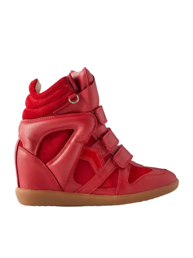 Isabel Marant Bekett Leather-trimmed Suede Wedge Sneakers | Image 1 Isabel Marant Bekett Leather-trimmed Suede Wedge Sneakers | Image 1