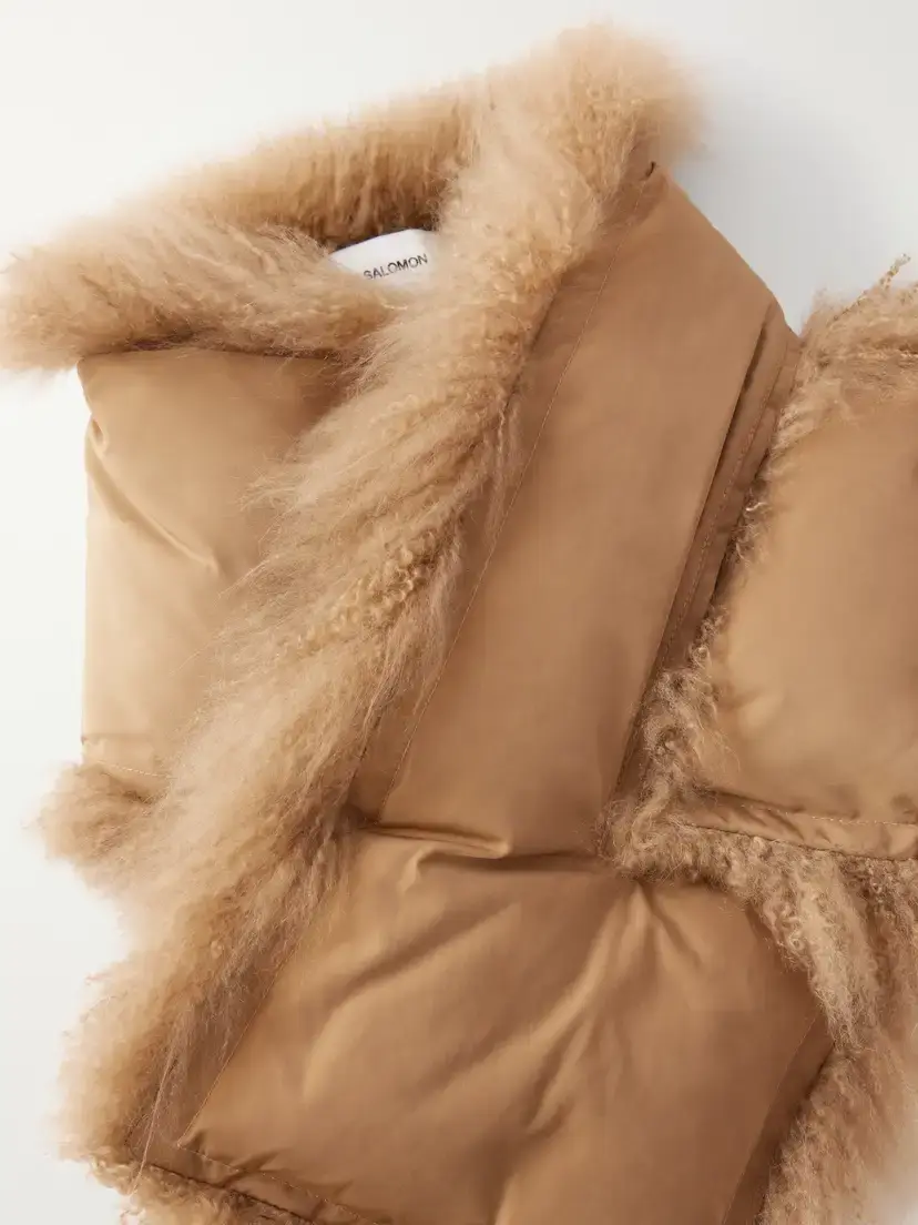 Yves Salomon Leather And Shealing Scarf - Neutrals | Thumbnail 3 Yves Salomon Leather And Shealing Scarf - Neutrals | Thumbnail 3