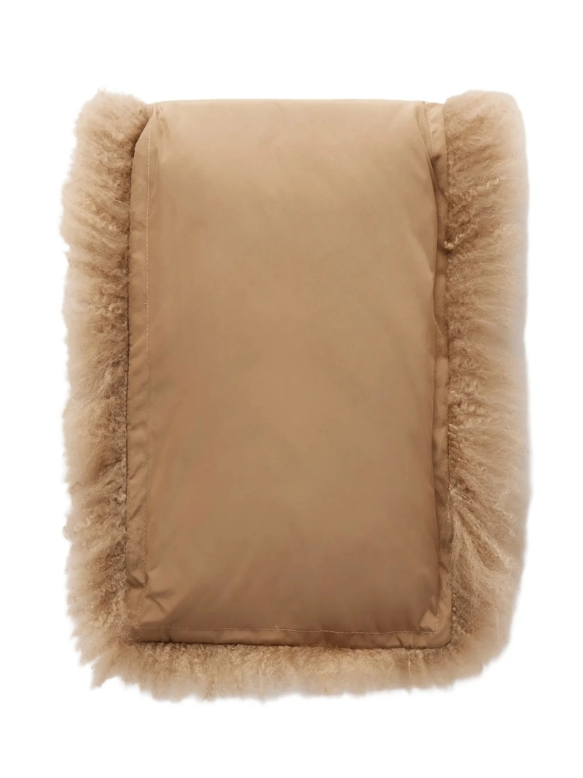 Leather And Shealing Scarf - Neutrals