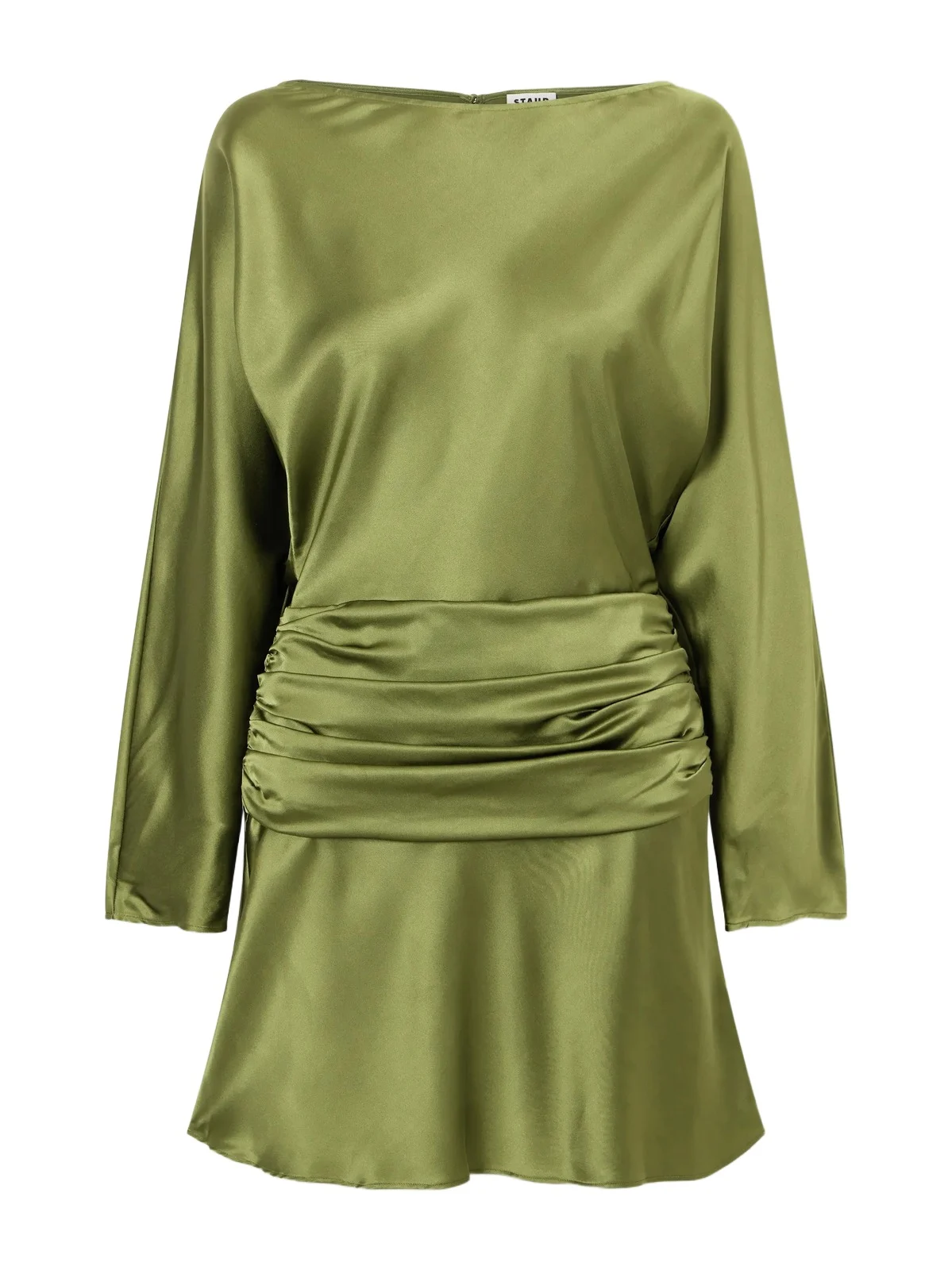 Freda Gathered Silk-blend Satin Mini Dress