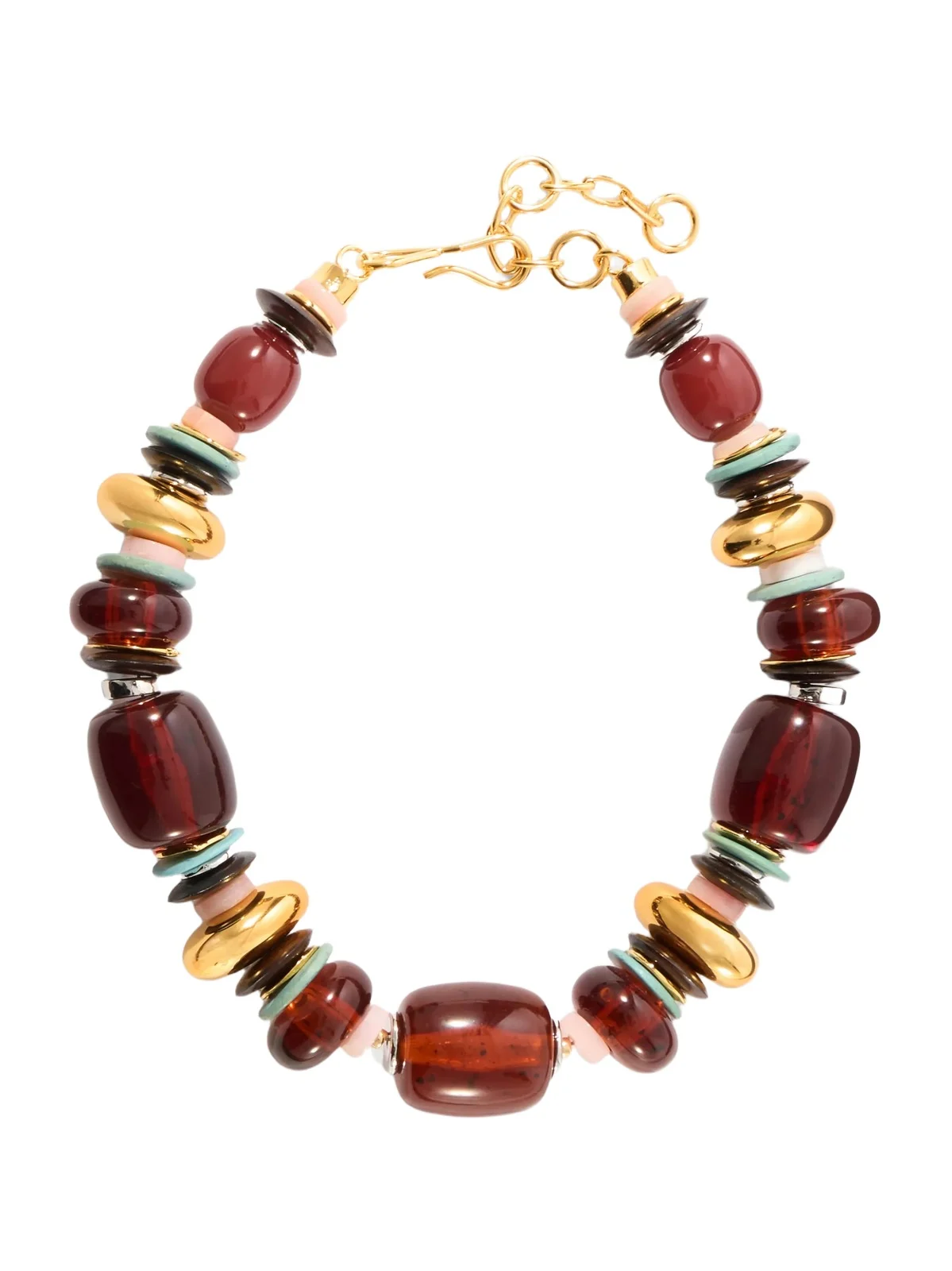 Lizzie Fortunato Carmine Gold-tone Beaded Necklace