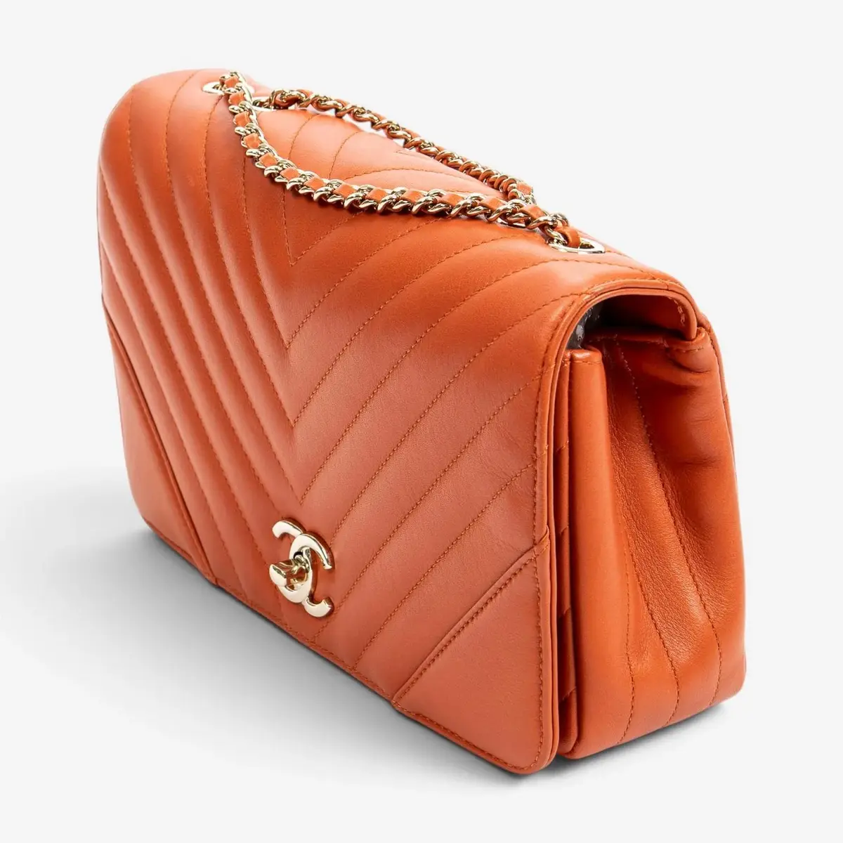 Chanel Chanel Orange Calf Leather Small Statement Flap Bag by The Solist | Thumbnail 2 Chanel Chanel Orange Calf Leather Small Statement Flap Bag by The Solist | Thumbnail 2