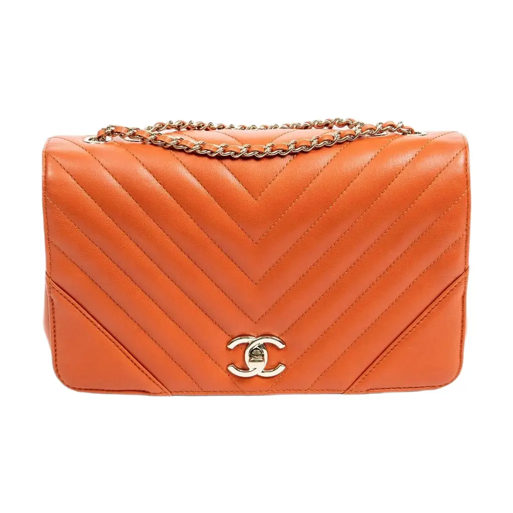 Chanel Chanel Orange Calf Leather Small Statement Flap Bag by The Solist | Image 1 Chanel Chanel Orange Calf Leather Small Statement Flap Bag by The Solist | Image 1
