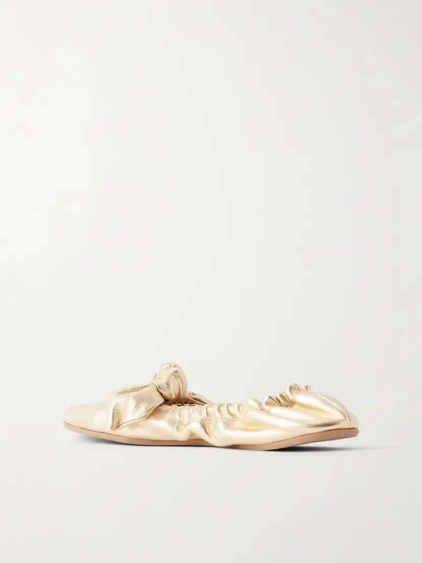 Zimmermann Carousel Knotted Metallic Leather Ballerina Flats | Thumbnail 3