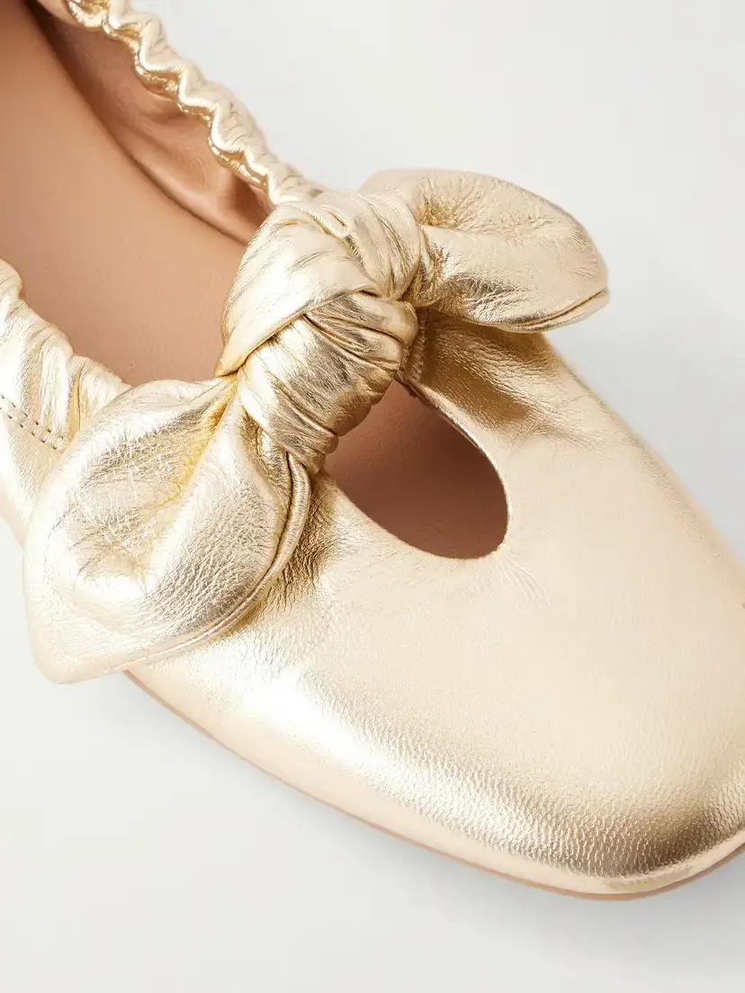 Zimmermann Carousel Knotted Metallic Leather Ballerina Flats | Thumbnail 5