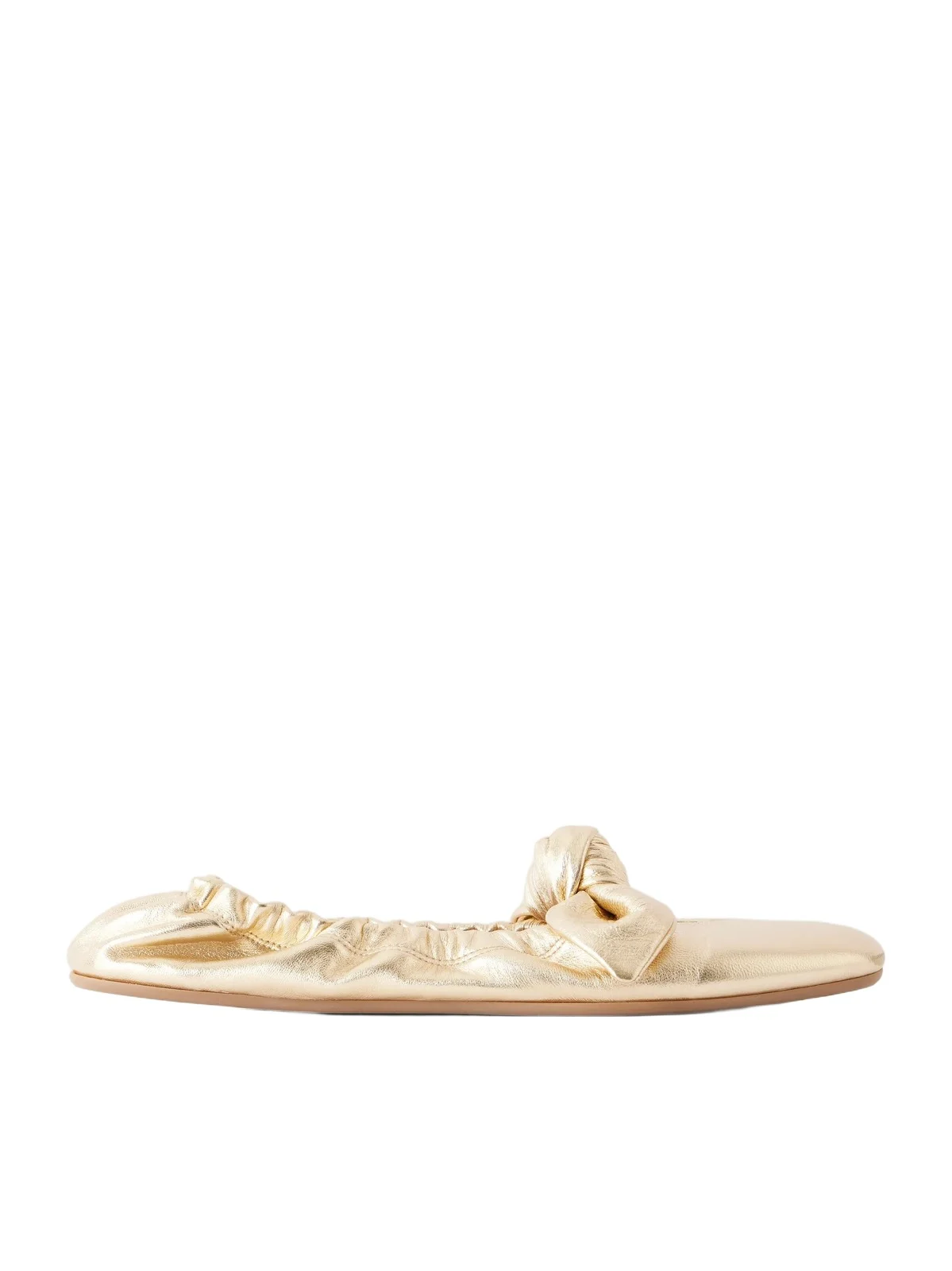 Zimmermann Carousel Knotted Metallic Leather Ballerina Flats