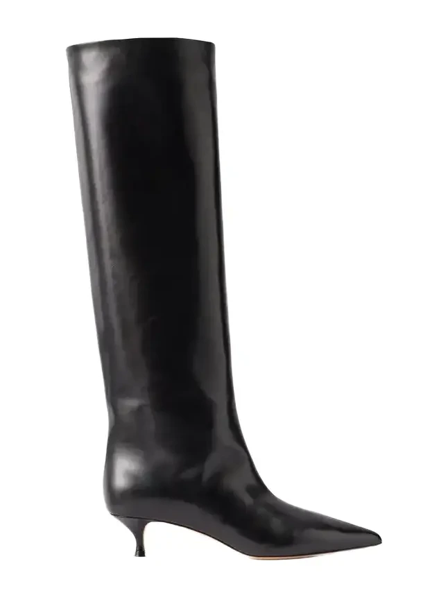 Babouche Leather Knee Boots