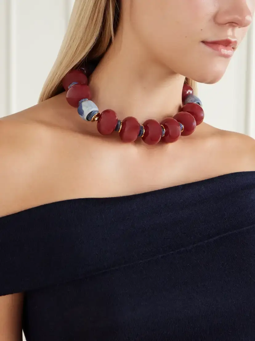 Lizzie Fortunato Cosmos Gold-plated Bone And Kyanite Necklace - Multi | Thumbnail 2 Lizzie Fortunato Cosmos Gold-plated Bone And Kyanite Necklace - Multi | Thumbnail 2