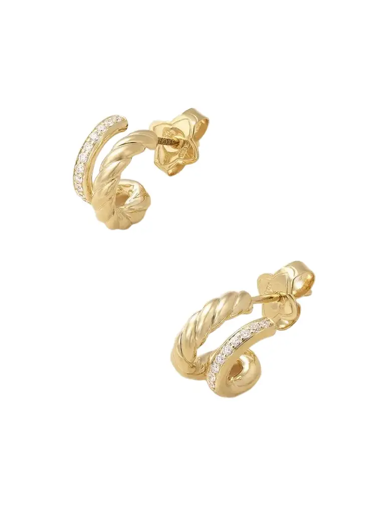 David Yurman Dy Mercer® 18-karat Gold Diamond Hoop Earrings | Image 1 David Yurman Dy Mercer® 18-karat Gold Diamond Hoop Earrings | Image 1