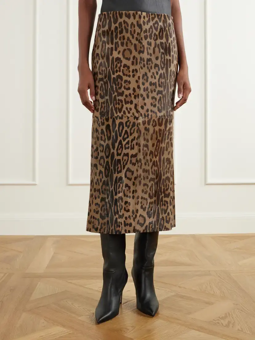 STOULS Winona Leopard-print Calf Hair Midi Skirt | Thumbnail 3 STOULS Winona Leopard-print Calf Hair Midi Skirt | Thumbnail 3