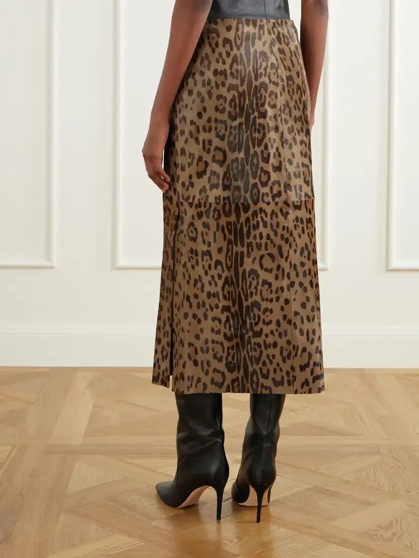 STOULS Winona Leopard-print Calf Hair Midi Skirt | Thumbnail 4 STOULS Winona Leopard-print Calf Hair Midi Skirt | Thumbnail 4