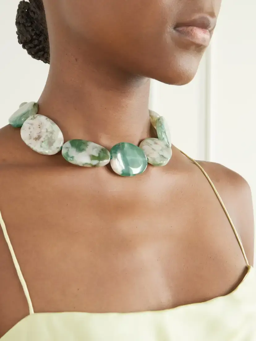 Completedworks Time Will Say Nothing But "i Told You So" Beaded Silver-plated, Calcite And Agate Necklace - Green | Thumbnail 2 Completedworks Time Will Say Nothing But "i Told You So" Beaded Silver-plated, Calcite And Agate Necklace - Green | Thumbnail 2