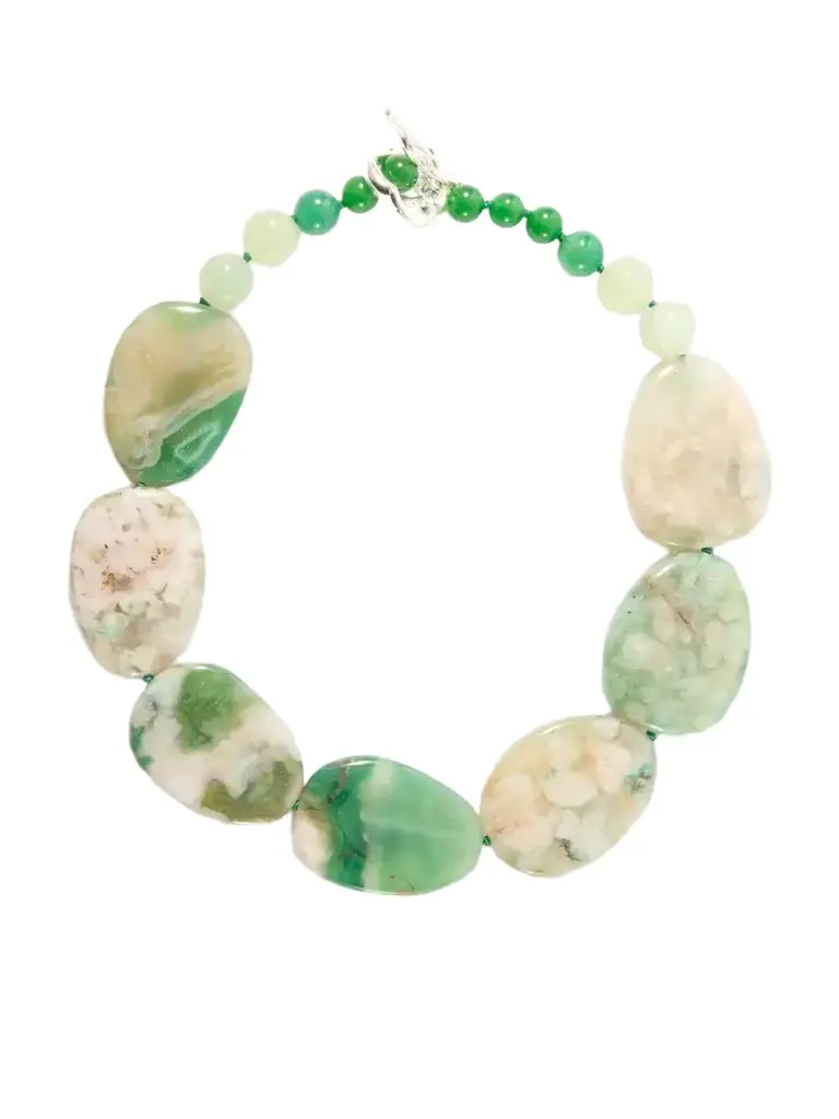 Completedworks Time Will Say Nothing But "i Told You So" Beaded Silver-plated, Calcite And Agate Necklace | Image 1 Completedworks Time Will Say Nothing But "i Told You So" Beaded Silver-plated, Calcite And Agate Necklace | Image 1