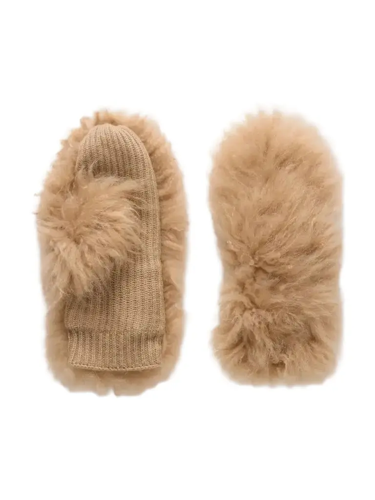 Yves Salomon Shearling Wool And Cashmere-blend Gloves | Image 1 Yves Salomon Shearling Wool And Cashmere-blend Gloves | Image 1