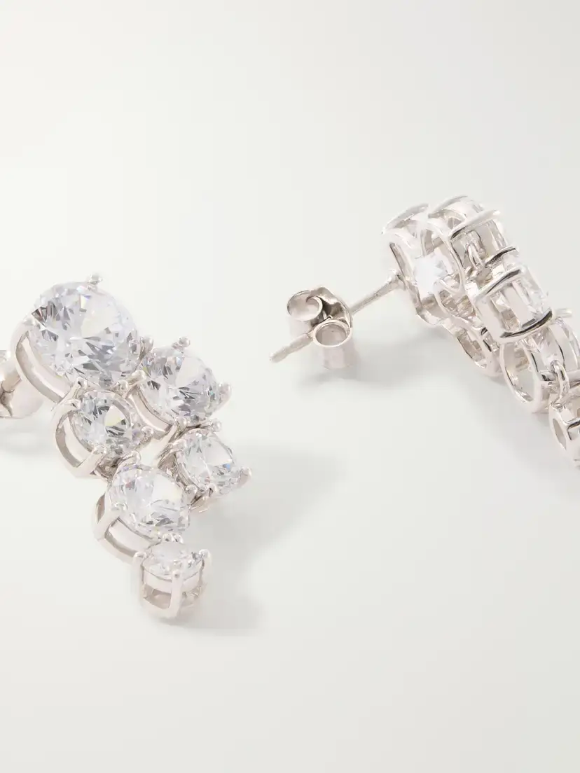 Completedworks Infinite Void Rhodium-plated Recycled Sterling Silver Zirconia Earrings | Thumbnail 3
