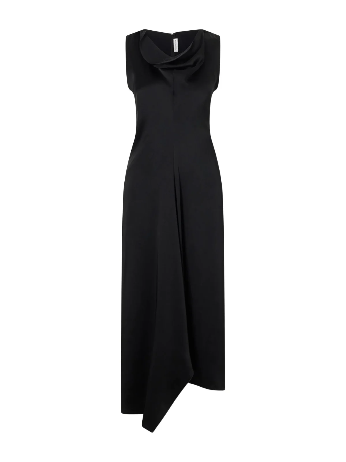 Draped Satin Midi Dress