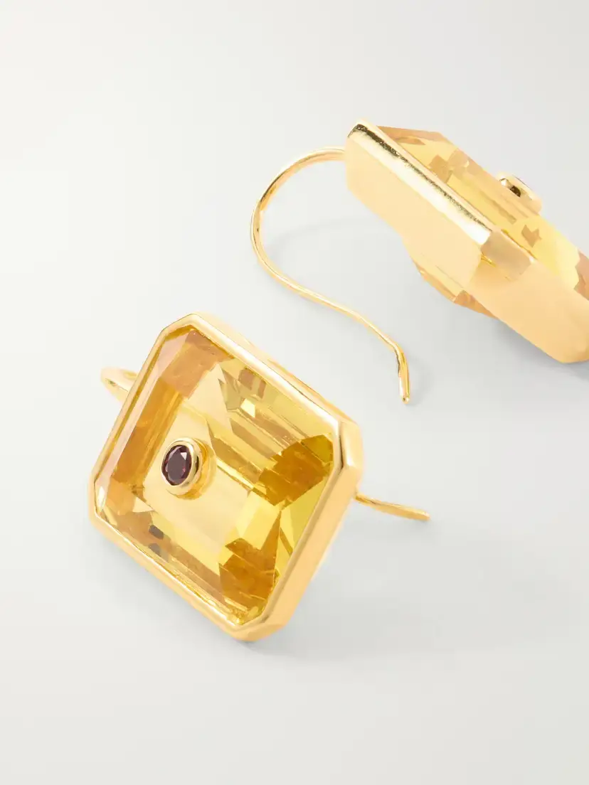 Lizzie Fortunato Tile Gold-plated Rhodolite And Glass Earrings - Yellow | Thumbnail 3 Lizzie Fortunato Tile Gold-plated Rhodolite And Glass Earrings - Yellow | Thumbnail 3