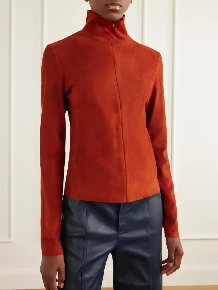 STOULS Selene Suede Turtleneck Shirt | Thumbnail 3