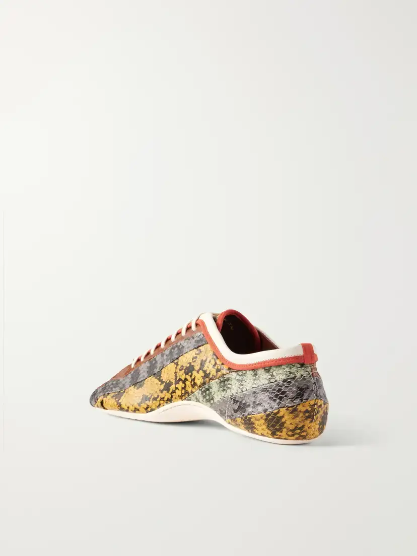 Dries Van Noten Striped Snake-effect Leather Sneakers | Thumbnail 3