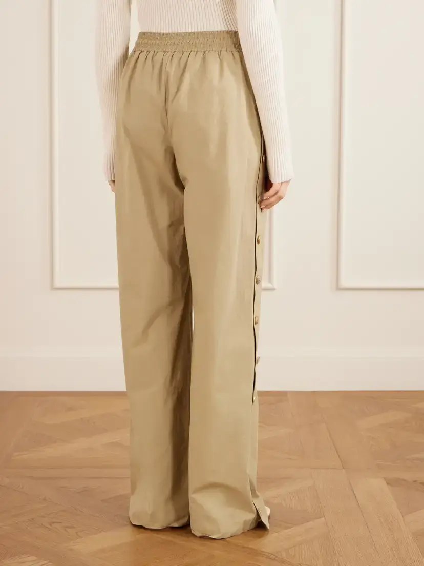 Zimmermann Valiant Button Cotton-poplin Wide-leg Pants | Thumbnail 3 Zimmermann Valiant Button Cotton-poplin Wide-leg Pants | Thumbnail 3
