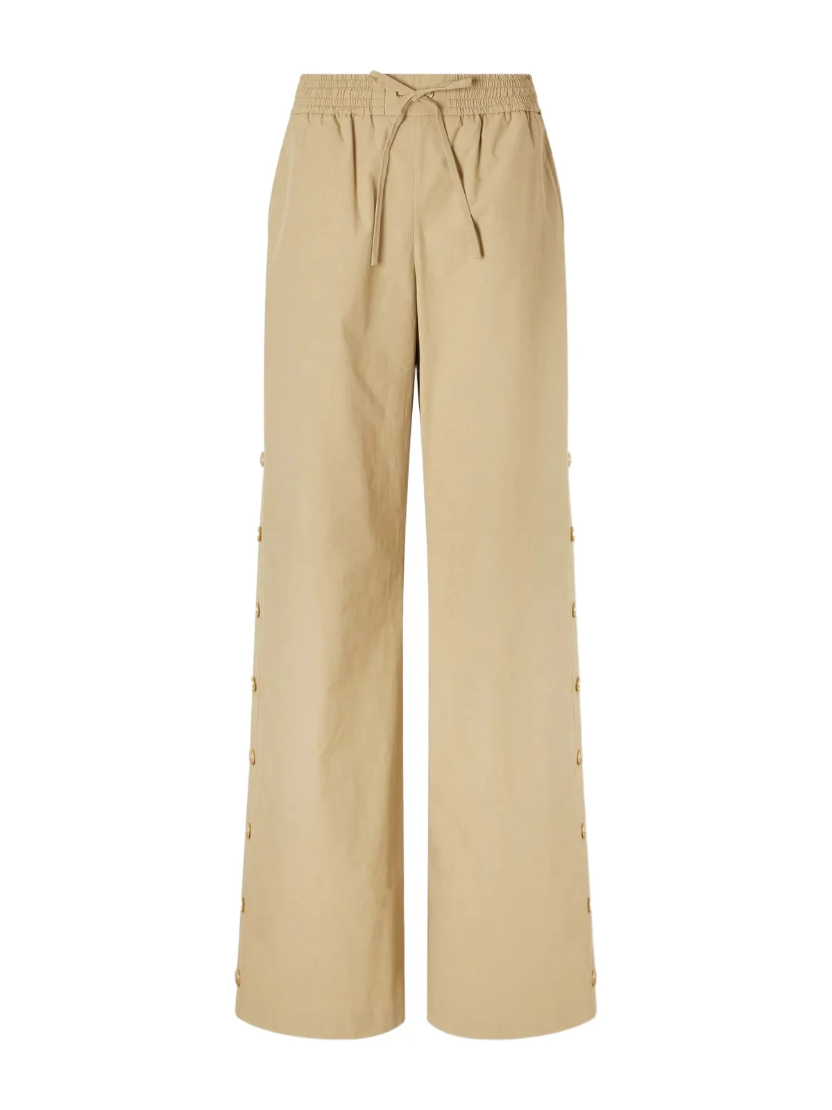 Valiant Button Cotton-poplin Wide-leg Pants