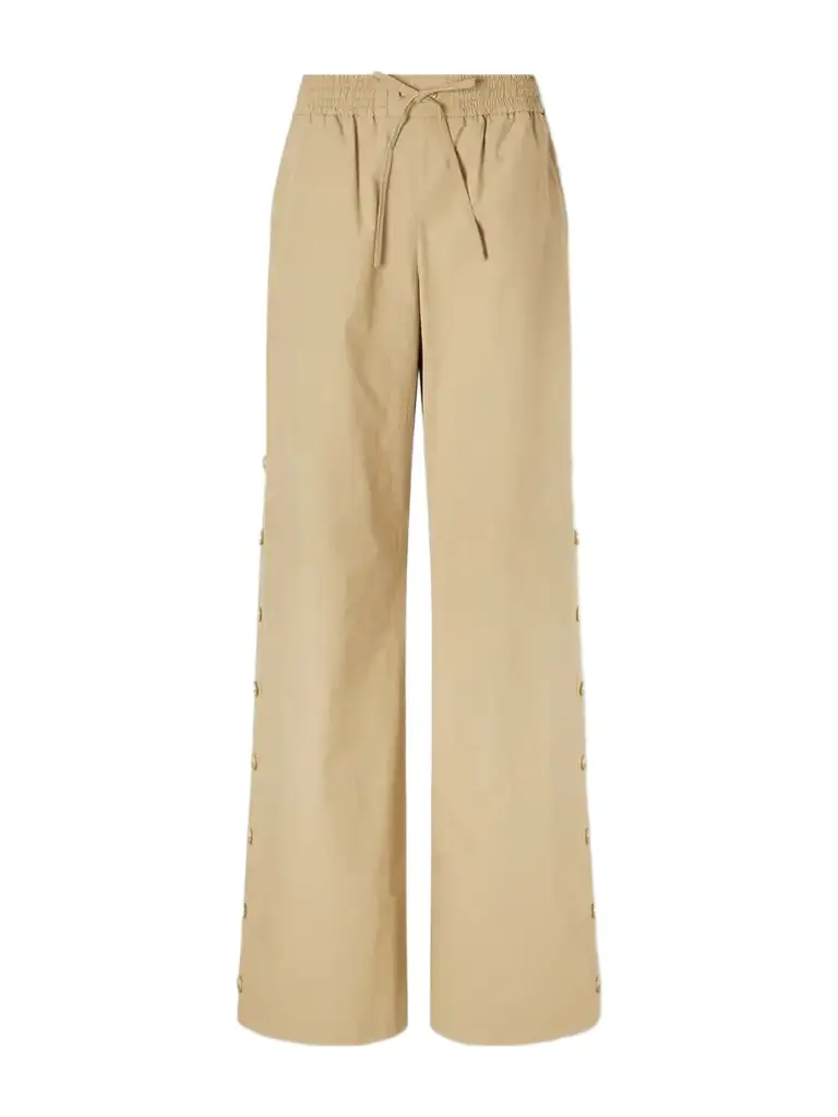 Zimmermann Valiant Button Cotton-poplin Wide-leg Pants