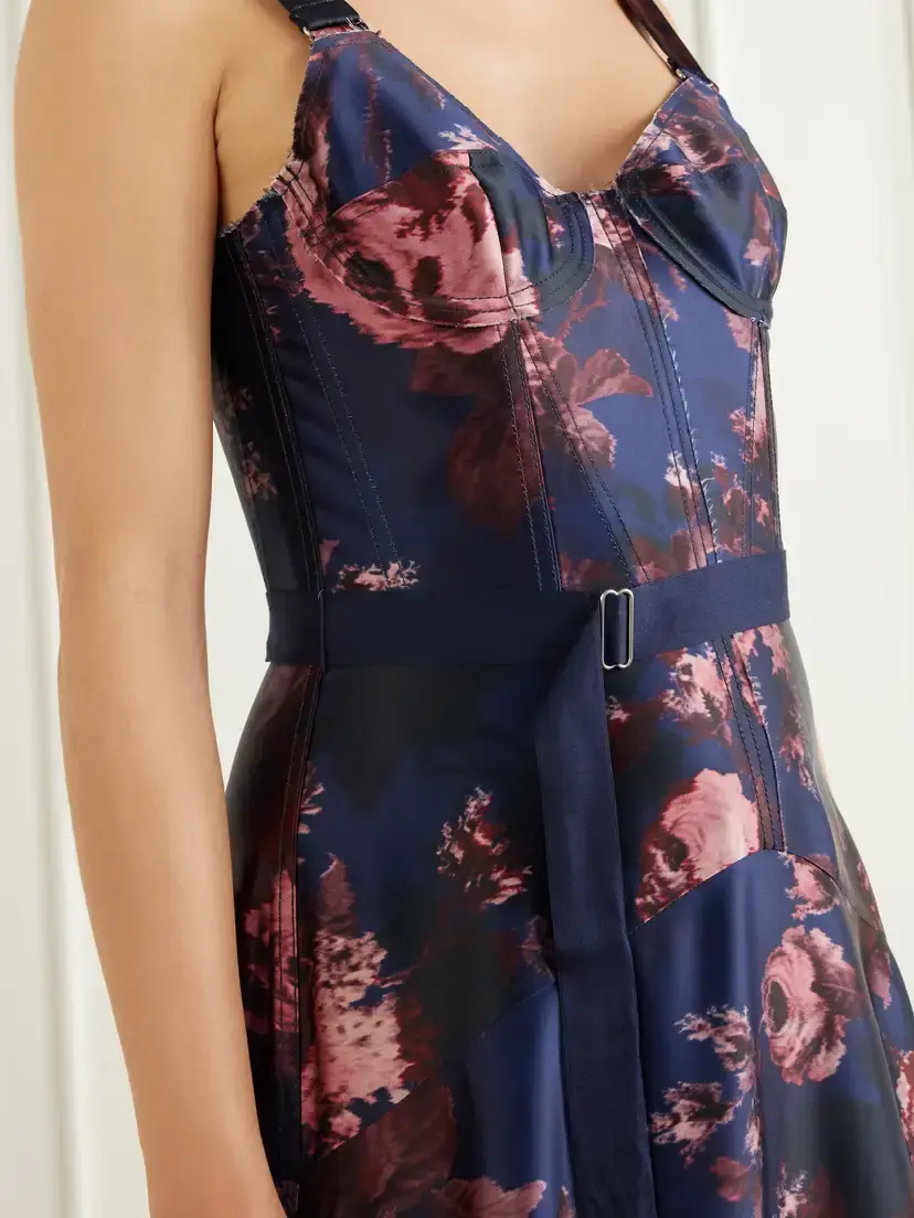 Erdem Belted Floral-print Duchesse-satin Bustier Midi Dress | Thumbnail 4 Erdem Belted Floral-print Duchesse-satin Bustier Midi Dress | Thumbnail 4