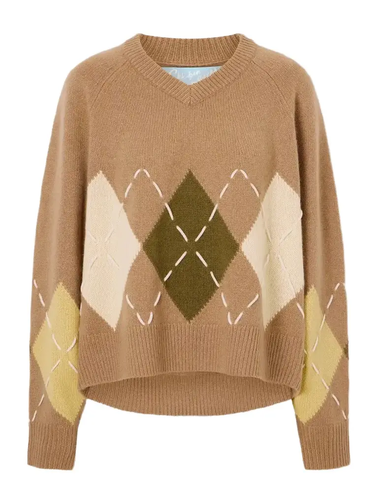 Arch4 Sloane Embroidered Argyle Cashmere Sweater