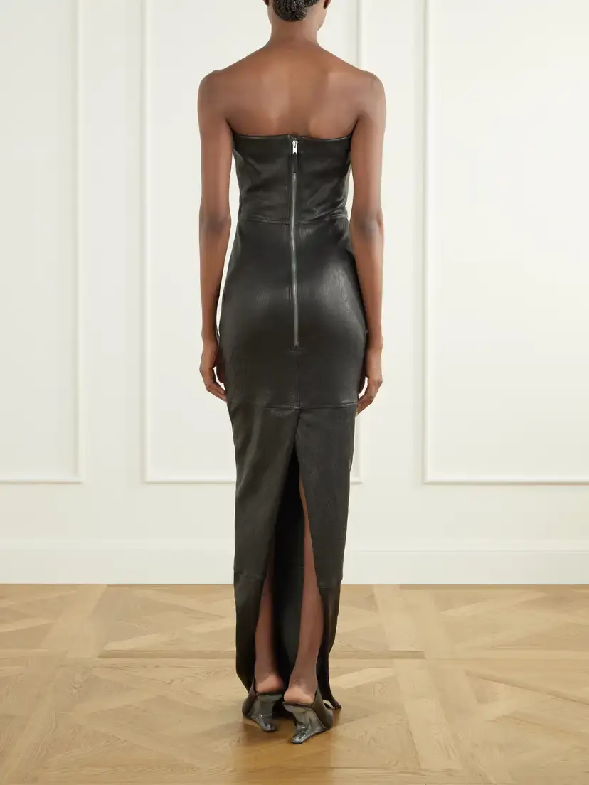 Rick Owens Athena Paneled Leather-blend Maxi Dress | Thumbnail 3 Rick Owens Athena Paneled Leather-blend Maxi Dress | Thumbnail 3