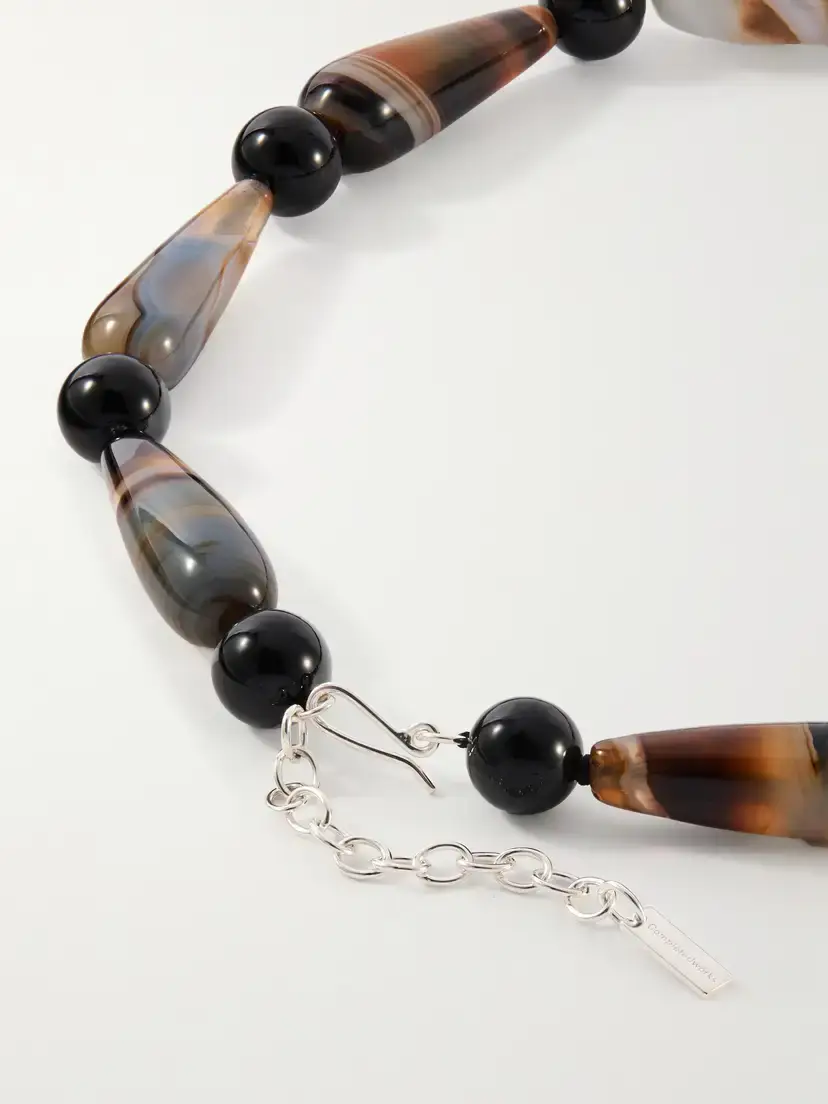 Completedworks The Depths Of Time Beaded Silver-plated Agate Necklace | Thumbnail 3