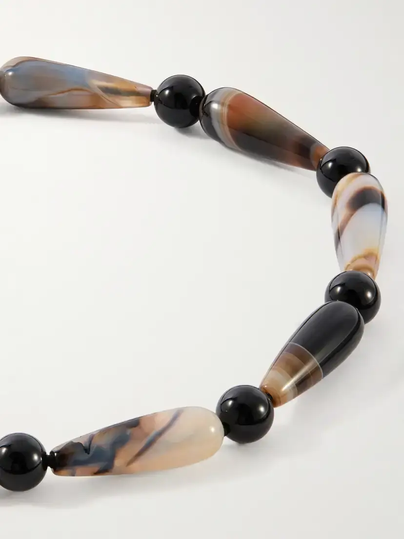 Completedworks The Depths Of Time Beaded Silver-plated Agate Necklace | Thumbnail 4