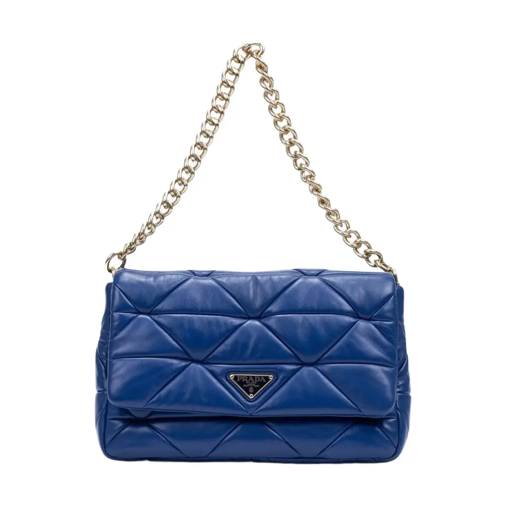Prada Prada System Blue Calf Leather Large Flap Bag by The Solist | Image 1 Prada Prada System Blue Calf Leather Large Flap Bag by The Solist | Image 1