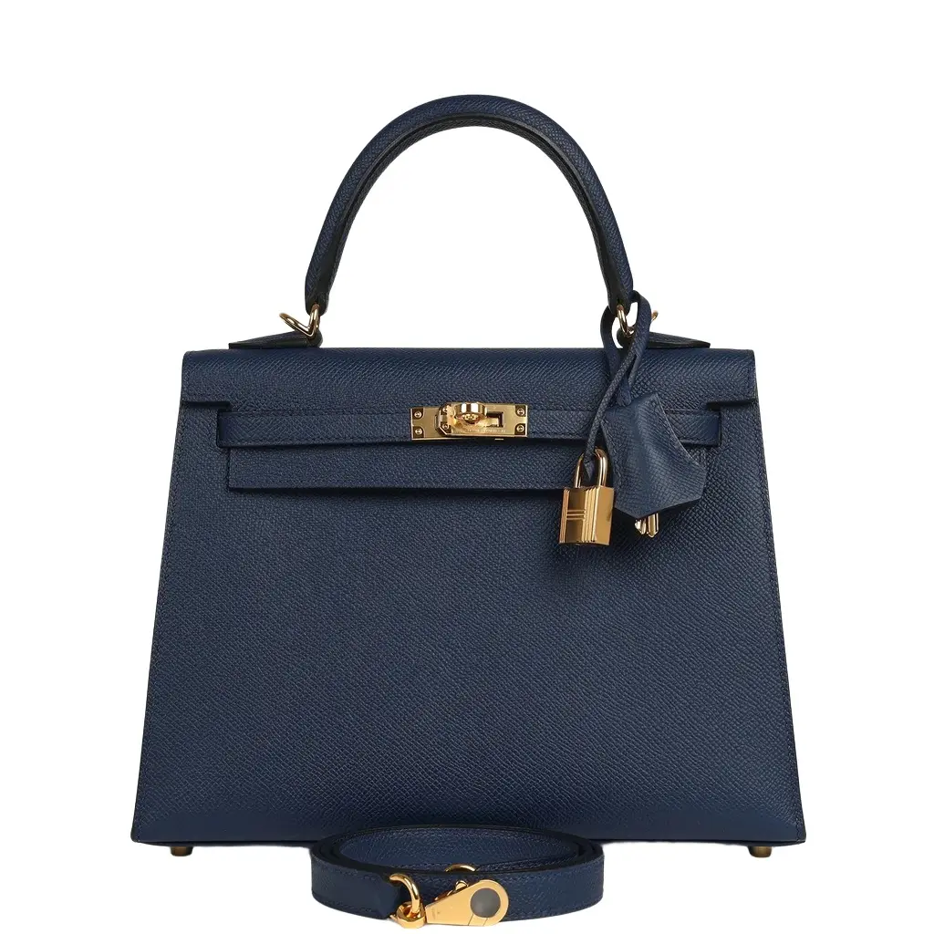 HERMÈS Hermes Kelly Sellier 25 Bleu Navy Epsom Gold Hardware | Image 1 HERMÈS Hermes Kelly Sellier 25 Bleu Navy Epsom Gold Hardware | Image 1