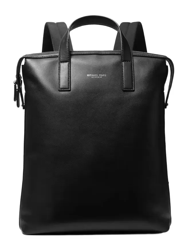 Michael Kors Collection Nicholas Leather Convertible Backpack in Black - One Size by Michael Kors Mens